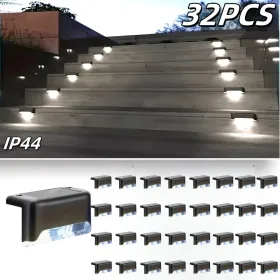 16/32PCS Solar Outdoor Light, Spring Camping Outdoor Light, Outdoor LED Step Light, Solar Charging, Suitable For Balconies, Terraces, Stairs, Fences, (Option: 32PCSbaise1)