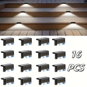 32/16 PCS Decorative Light Solar Energy Waterproof And Dustproof Light Source Sensing Suitable For Shopping Malls Guardrails Decks Stairs Gardens Cour (Option: Whitelights16PCS)