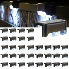 8/16/32 Solar Outdoor Deck Lights, Garden Lights, Atmosphere Lights, LED Walk Lights, Light Source Control, Suitable For Balconies, Terraces, Stair Fe (Option: 32PCSbaise)