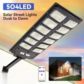 80000LM 8500K LED Solar Street Light 800W Commercial Oudoor Lights Outdoor Waterproof Hight Brightness LED, Dusk To Dawn Solar Street LightsRoad Area (Option: 1PCS)