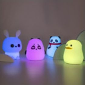 1 LED Bunny,Fat BearStupid Bea,rChestnut Bea,rDuck Night Light,Cute Rainbow Light Changing Silicone Light, Pat Control, USB Charging Soft Silicone Lig (Option: W13532879)