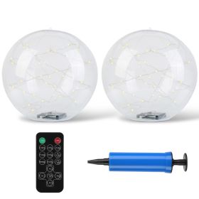 2Pcs Floating Pool Lights 14in Solar Powered Pool Balls IP68 Waterproof Inflatable Pool Decoration Lights With Remote Control 3 Light Modes Timer Adju (Option: 2Pcs)