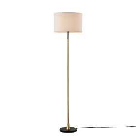 Floor Lamp For Living Room With Beige Lampshade, Standing Lamp Tall Industrial Floor Lamp Reading For Bedroom, Office No Included Bulb -Matte Black Ma (Option: Gold)