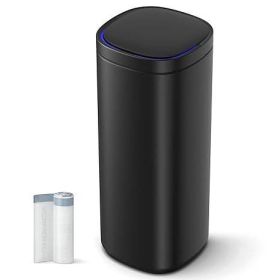 Motion Sensor Stainless Steel 13 gallon Trash Can with Ozone Button (Color: Black)