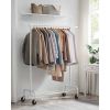 Heavy Duty Metal Garment Rack Clothes Hanging Bar on Wheels