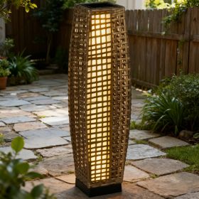 Solar Floor Lamp, Outdoor Garden Lantern Pathway Light & Decorative Driveway Lighting With Auto OnOff LED Lights For Porch, Yard, Lawn, Courtyard, Dec (Option: Gray)
