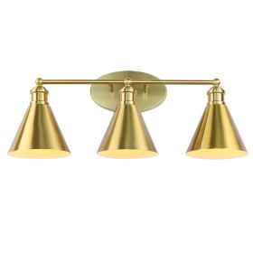 Bathroom 3 Light Lighting Fixtures Over Mirror, 24 Inch Gold Bathroom Anti-Rust Vanity Light For Bathroom Shower Toilet E26 Bulbs (Option: W13489602)