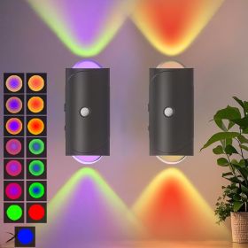 4PCS Color-sensing Motion Night Lights, Wall Lights, Cabinet Lights, Decorative Lights, With Three Lighting Modes, Available In Multiple Colors, Featu (Option: Black shell-2PCS)