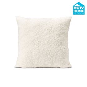 HGTV Curlicue Faux Fur Pillow (Color: Snowbound, size: 22 X 22 Inches)